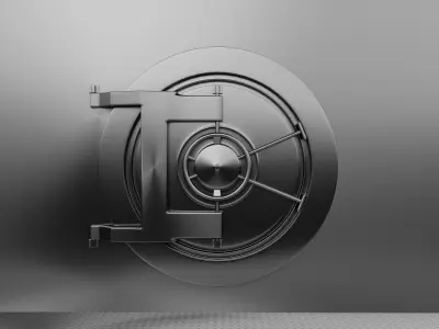 Bank Vault room with gold 3D model