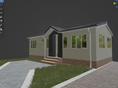 00158702-Lodge House Caravan  Low-poly 3D model