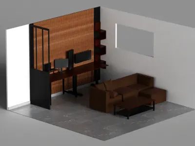 DESK Interior scene 3D model