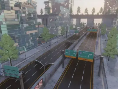 Road Street Highway City Blender Scene  3D model