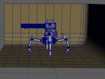 Sci-Fi Auto Turret Robot 3D model