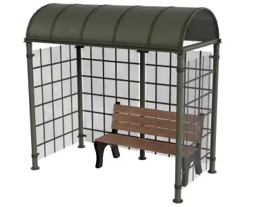 Bus Stop V2 Low-poly 3D model