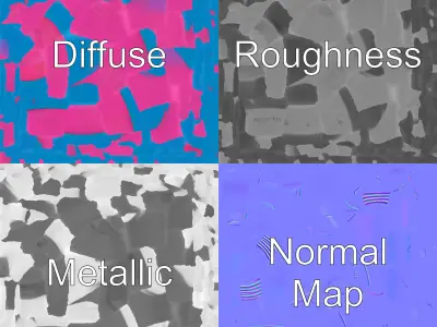 Futuristic Harpoon Ultramarine Fluorescent Pink model pack Low-poly 3D model