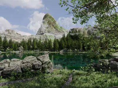 Lake Scene 3D model
