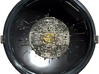 Industrial Rusty LED Spotlight Low-poly 3D model