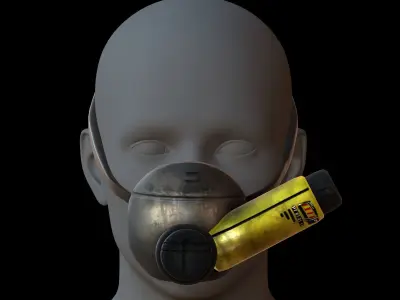 Gas mask helmet 3d model scifi Low-poly  Low-poly 3D model 247