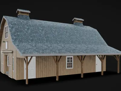 Barn 09 Low-poly 3D model