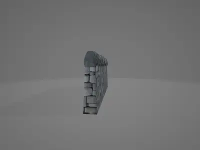 Low Poly Stone Wall Low-poly 3D model