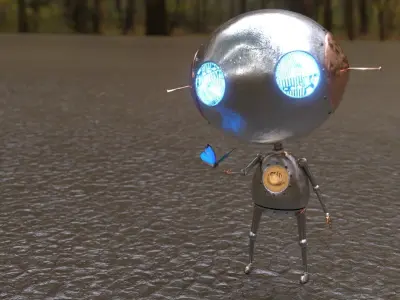 Cute Robot Low-poly 3D model