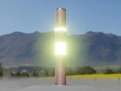 Wooden pillar of light 8 - Street-Light Set-9 Low-Poly Low-poly 3D model