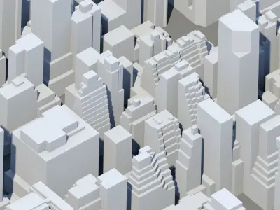 New York city lowpoly blocks kit 3D model