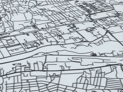 Tbilisi Road Network and Streets 3D model