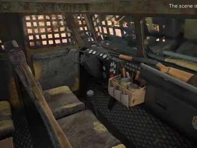  Post-Apocalyptic War Truck with Heavy Armor 