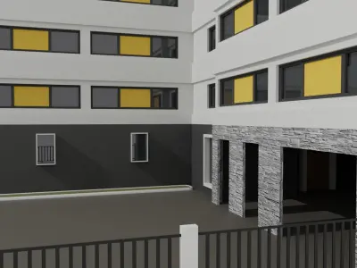 Building apartment Low-poly 3D model