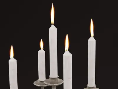 Multi Candle Holder Low-poly 3D model