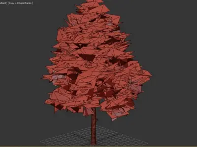 Black Gum Tree Low-poly 3D model