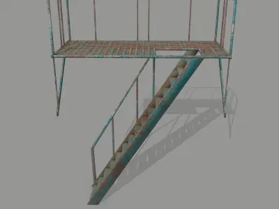 Fire Escape Low-poly 3D model