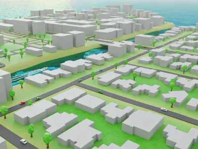 Miami - Bay Harbor Islands - Real Copy Low-poly 3D model