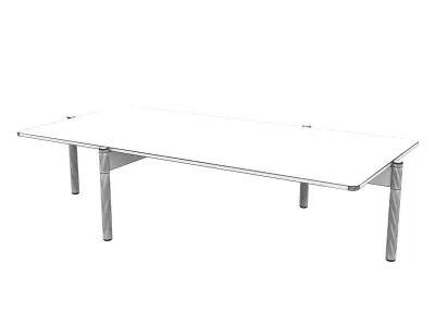 DS-21-91 table with glass top and stainless steel legs 3D model