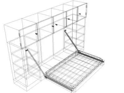 Bed - Murphy Bed 3D model