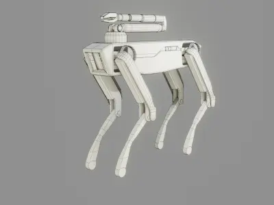 Robotic Dog with Arm - Low Poly PBR- Game Ready  Low-poly 3D model