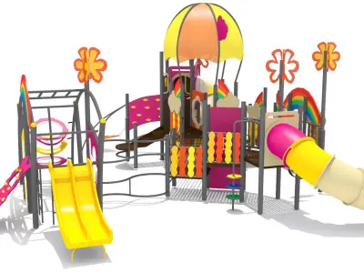 Rainbow Playground Low-poly 3D model