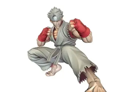 Street Fighter 3D Battle Scene 3D print model