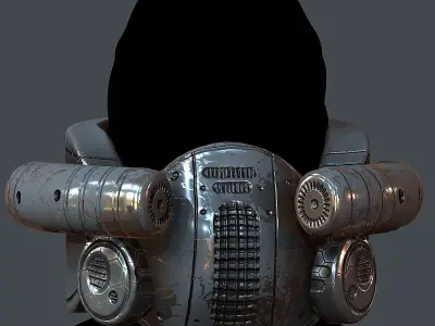 Gas mask helmet 3d model scifi Low-poly  Low-poly 3D model