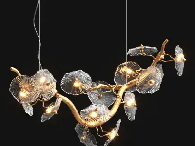 Nenufar horizantal chandelier 3D model