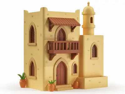  Ethnic Cartoonish Houses 3D Bundle 