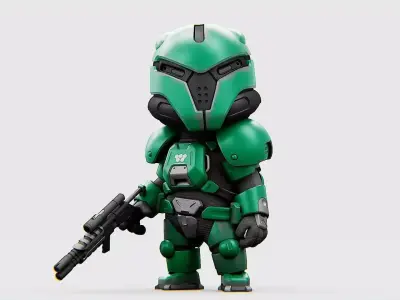 TOON TROOPER X-199  RIGGED 3D model