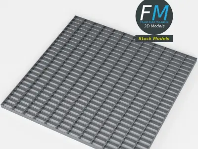 Open mesh steel grating flooring 3D model