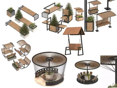 urban furniture collection 3D Model Pack