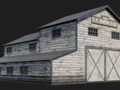 57-58-59-60 - Farm Buildings 4K PBR GameReady Low-poly 3D model