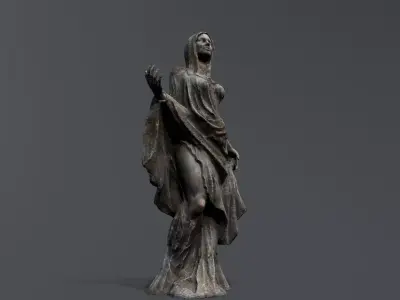 woman Statue 1 Low-poly 3D model