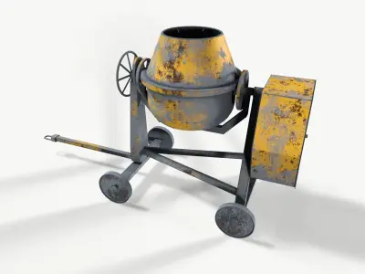 Mobile Concreate Mixer Low-poly 3D model
