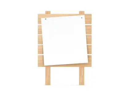 wooden signboard 3D model