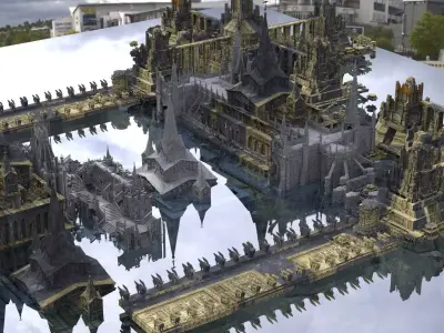 Ancient Babylonian Golden City kit bash 3D model