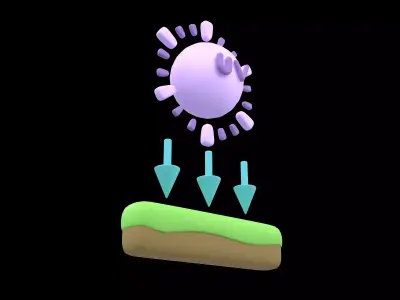 UV Radiation Icon v1 002 Low-poly 3D model