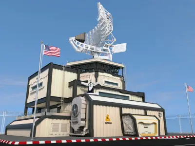 Satellite Center 01 Low-poly 3D model