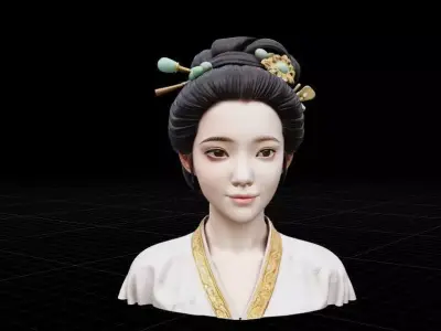 Ancient Chinese Noble Woman Tang Dynasty Style 3D print model