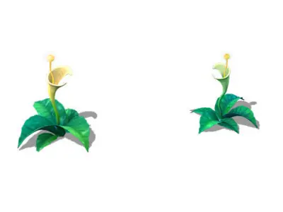 Cartoon version - plant mysterious light 3D model