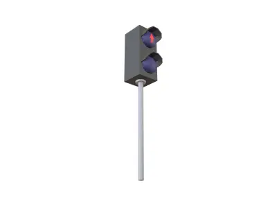 Pedestrian Traffic Light V1 005 Low-poly 3D model