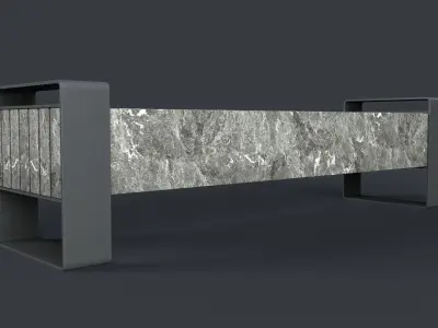 Modern Outdoor Bench 72 PBR Game Ready Low-poly 3D model