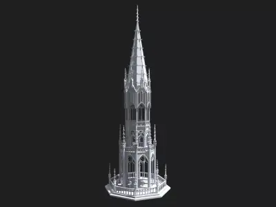 Gothic Tower Low-poly 3D model