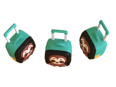 Low Poly - Suitcase Sloth Low-poly 3D model