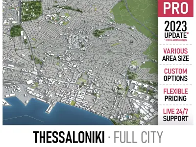 Thessaloniki - 3D City Model Low-poly 3D model