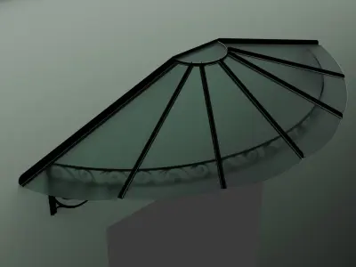 Stylish Front Door Awning  001 3D model 3D model