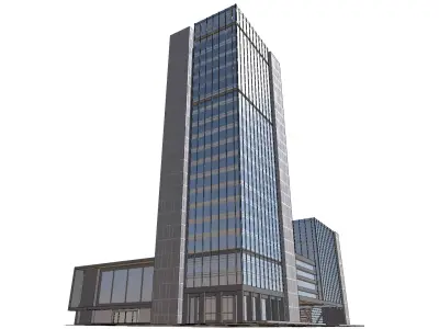 skyscraper tall building Low-poly 3D model