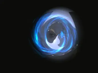 Robot with Portal Animated Low-poly 3D model